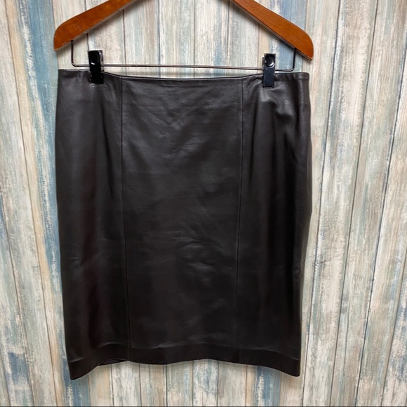 Talbots Dresses & Skirts - Talbots Pencil Leather Skirt sz 12 Brown # V113